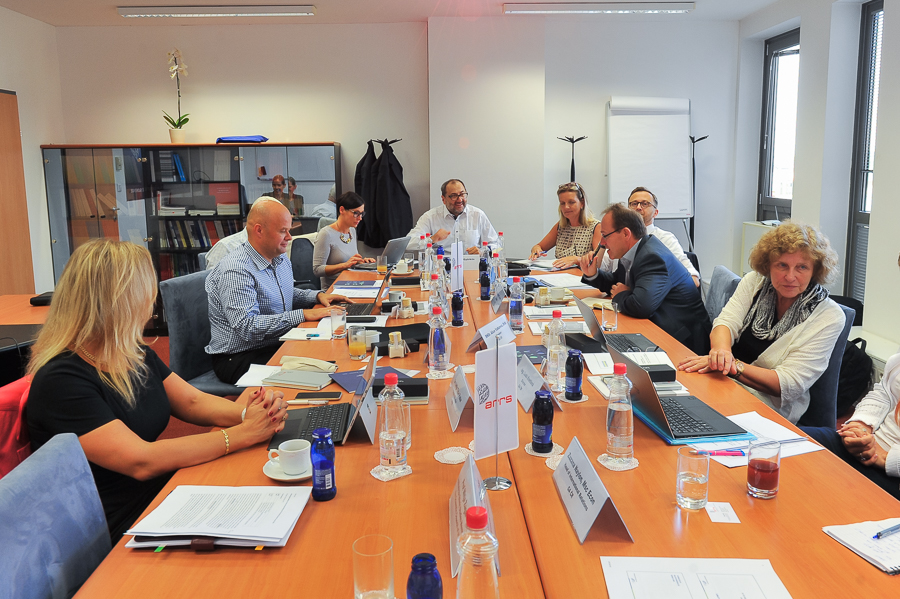 Representatives of Central European science funding institutions sitting at the table.