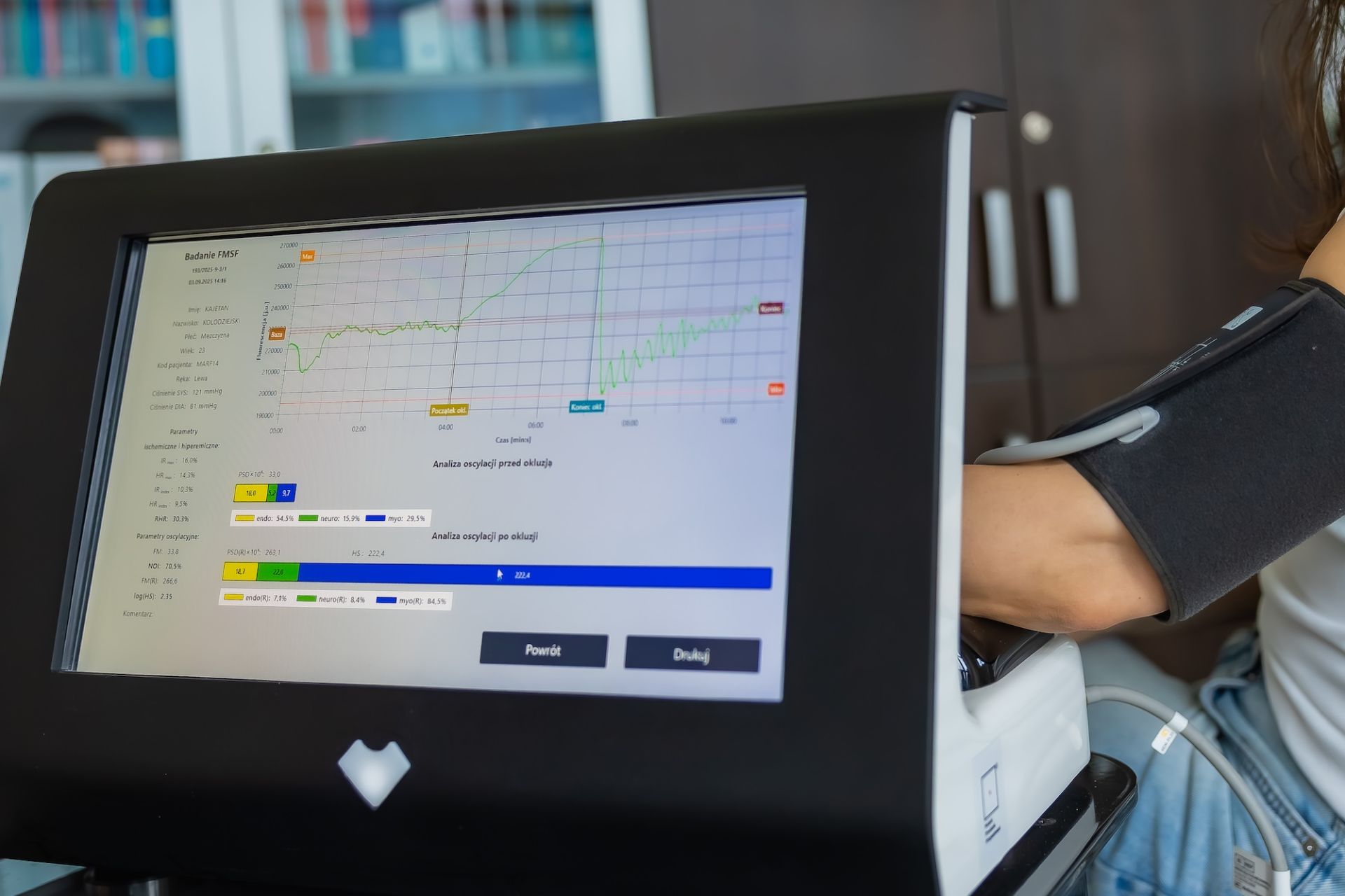 Aparat do nieinwazyjnej oceny funkcji mikrokrążenia obwodowego. Fot. Paweł Sudara
