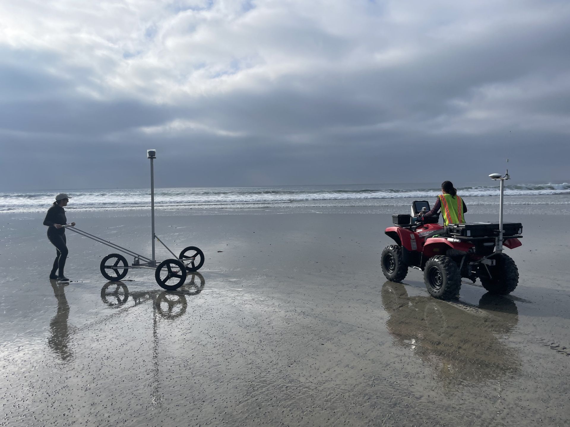  Collecting topographic data at Torrey Pines Beach, southern California.