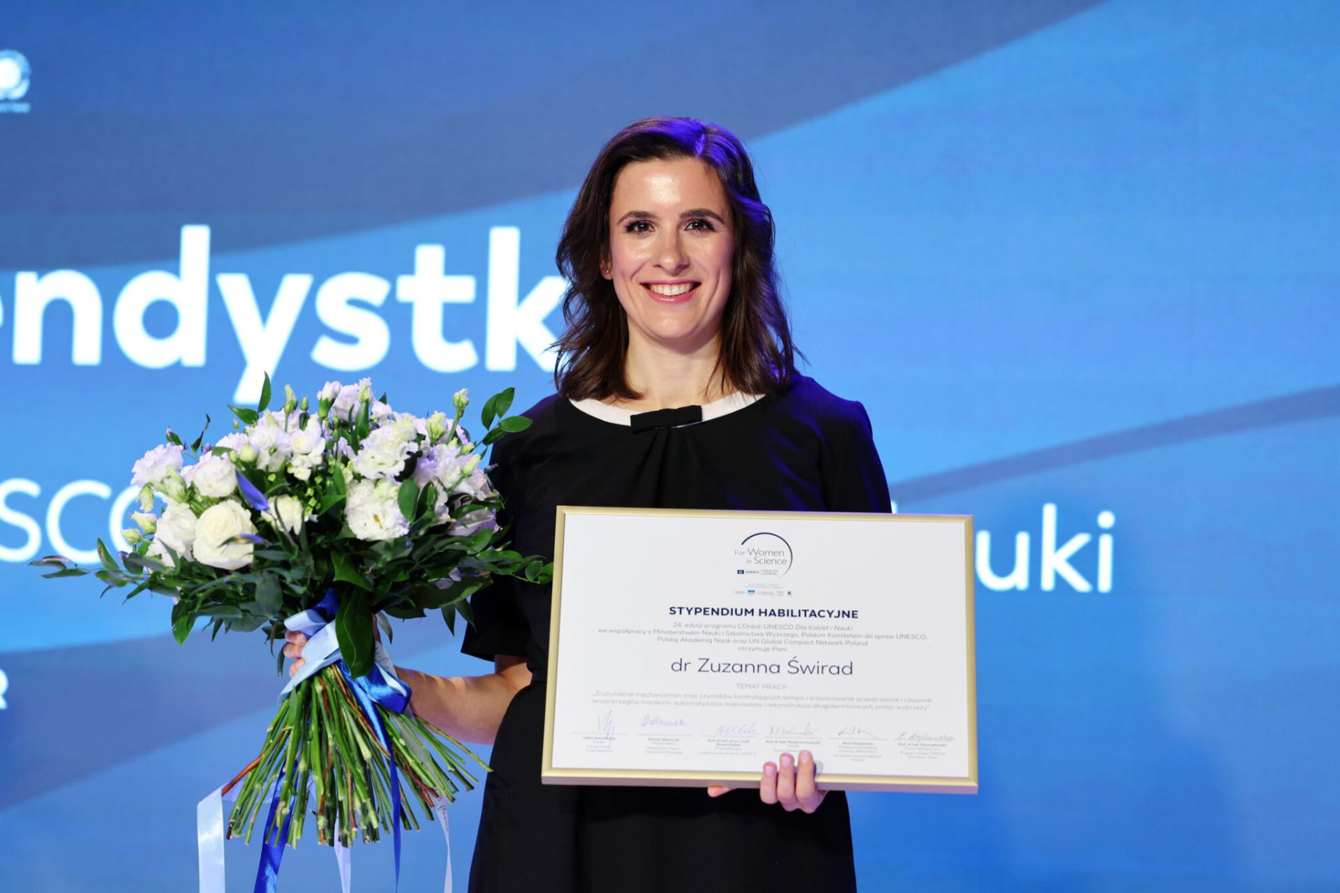 Dr Zuzanna Świrad during the gala of the 24th edition of the L’Oréal-UNESCO For Women and Science programme, photo credit. L’Oréal Polska